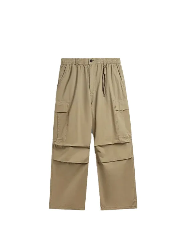 Cargo Pants with Knotted Deco Ring in Khaki  Color