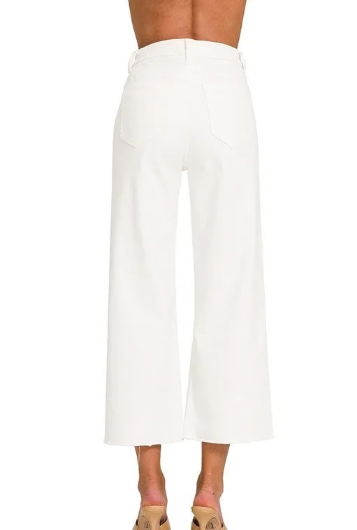 Off White Crop Jeans