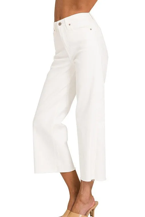 Off White Crop Jeans