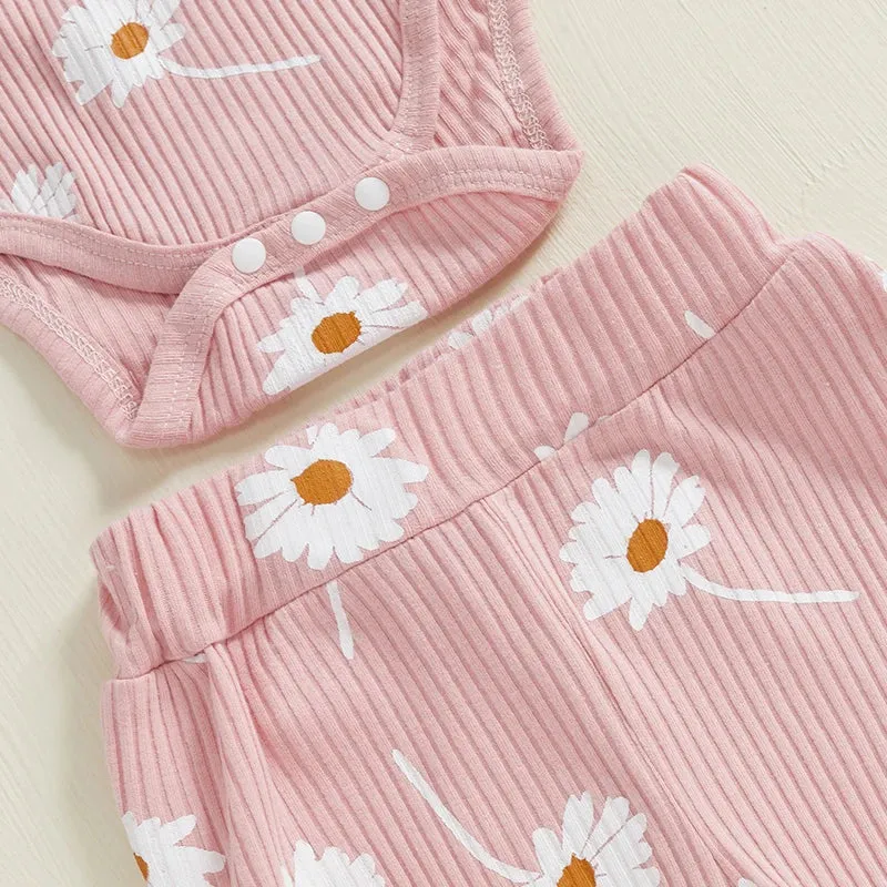 Ribbed Daisy Print 3 Piece Set