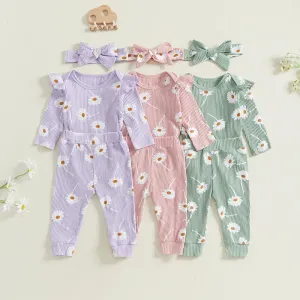 Ribbed Daisy Print 3 Piece Set